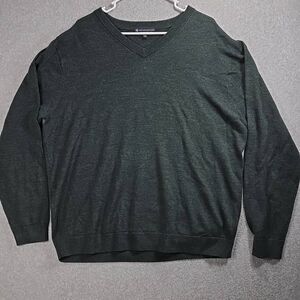 Hart Schaffner Marx Men’s Extra Fine Merino Wool Knit Sweater Size XL Green
